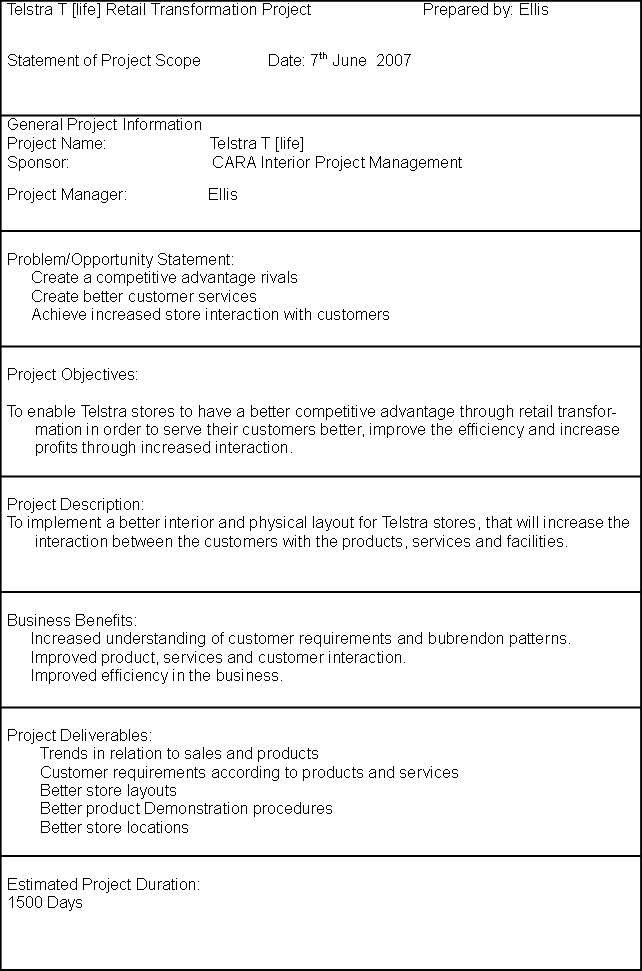 Project Scope Statement