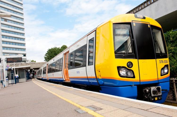 A rail line in London.