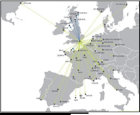 London Airline’s destinations.