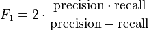 Formula for calculating the F-score i.