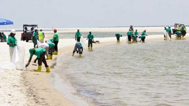 Manual cleanup of the shoreline