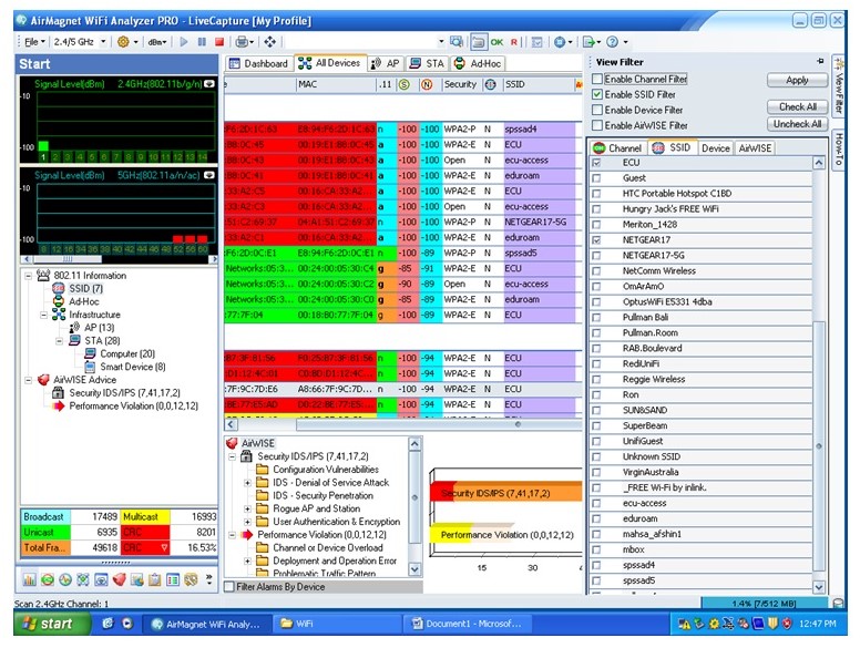 Wi-Fi Analyser main window 3