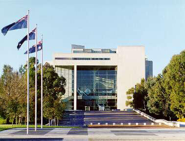 Australian High Court in the parliamentary Triangle in Canberra, Australia