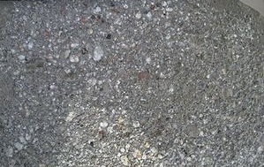 Brush-hammered concrete