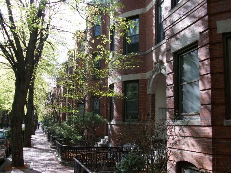 Row of renovated flats on site.