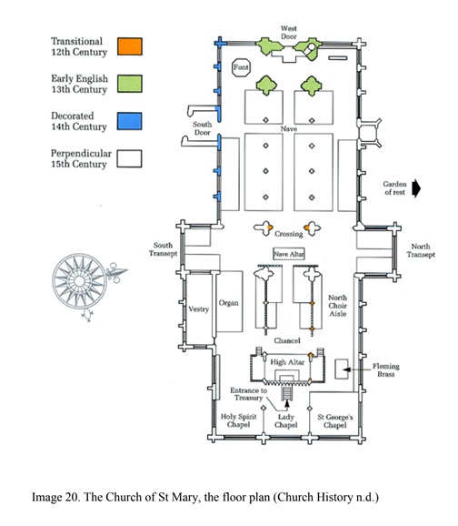 The Church of St Mary, the floor plan