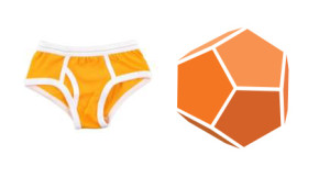 A comparison of previous RJMetrics Logo on the right side and underpants