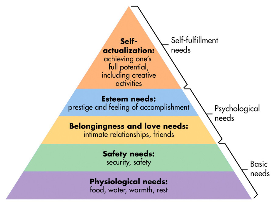 Maslow’s theory of needs (Livesley & Larstone, 2018, p. 57).