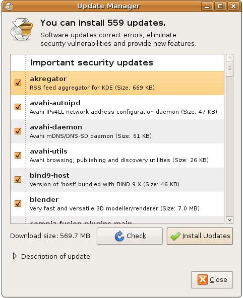 Update Manager (Ubuntu).