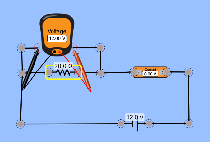 Wiring diagram for Table 1 with 20 Ω