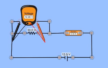 Wiring diagram for Table 1 with 30 Ω