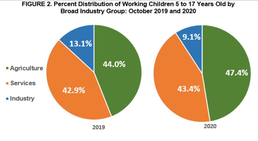 “Percent of Working Children 5 to 17 Years Old by Broad Industry Group”